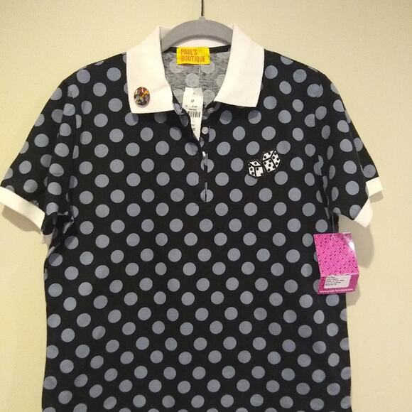 LF Paul's Boutique Polo Shirt Whimsical Polka Dots OS - Picture 7 of 7